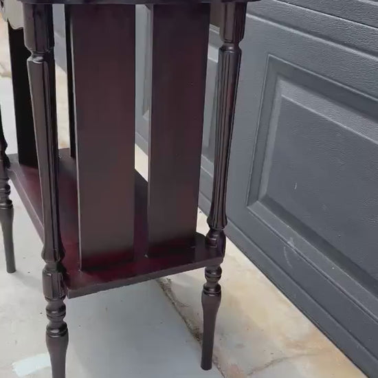 Antique Early 20th Century Edwardian Occasional Mahogany Two Tier Side Table 18" Wide