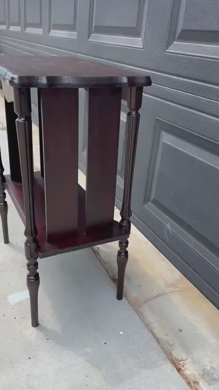 Antique Early 20th Century Edwardian Occasional Mahogany Two Tier Side Table 18" Wide