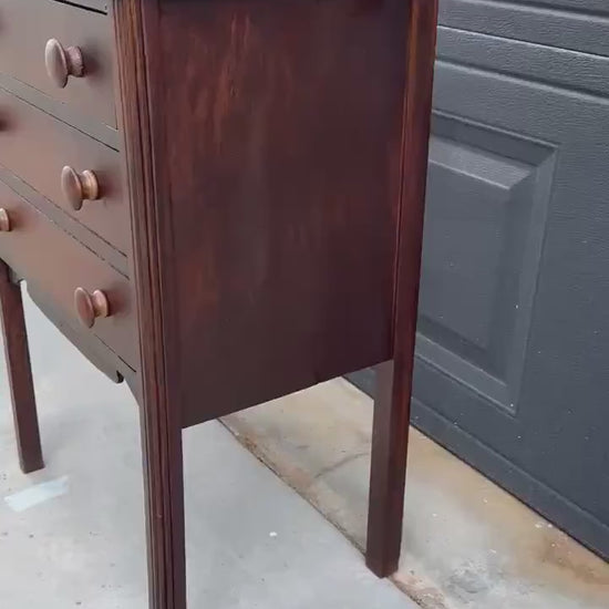 Antique Early 20th C Mahogany English Country Side Accent Table 17.75" Wide