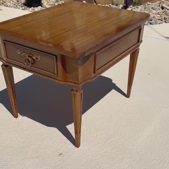 Vintage Rectangular Walnut Single Drawer Side Table by Tomlinson