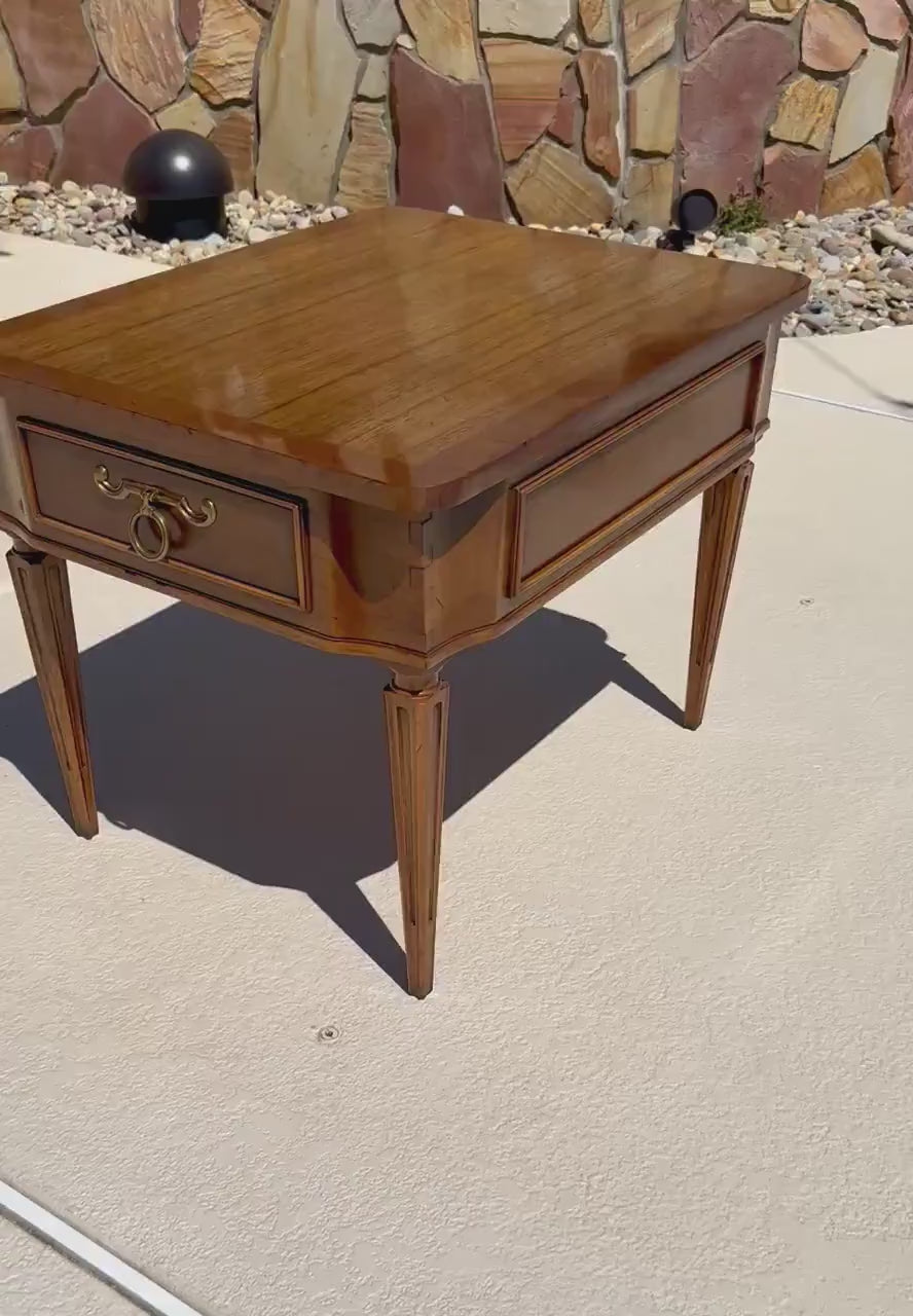 Vintage Rectangular Walnut Single Drawer Side Table by Tomlinson