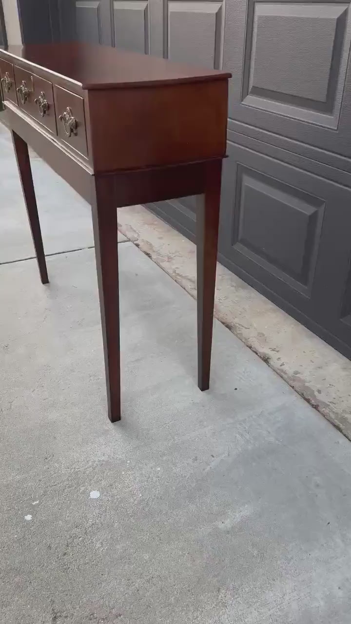 Antique Narrow Solid Mahogany Edwardian Console Table