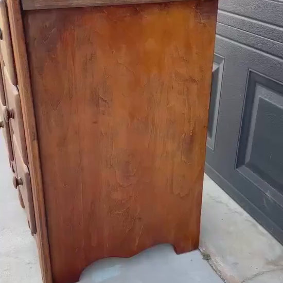ready Antique Early 1900's Solid Wood Drawer Stack Maple Bedside Tables - a Pair
