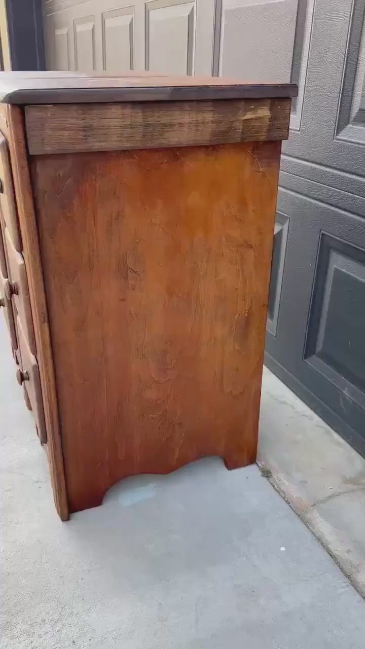 ready Antique Early 1900's Solid Wood Drawer Stack Maple Bedside Tables - a Pair