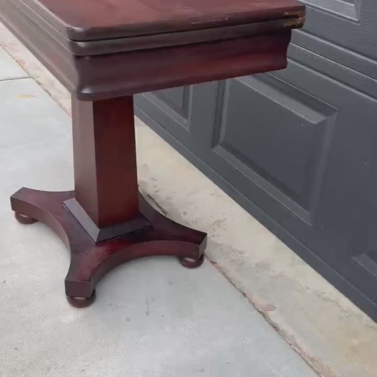 Antique Late 1800's Solid Wood Expandable Crotch Mahogany Hall Table