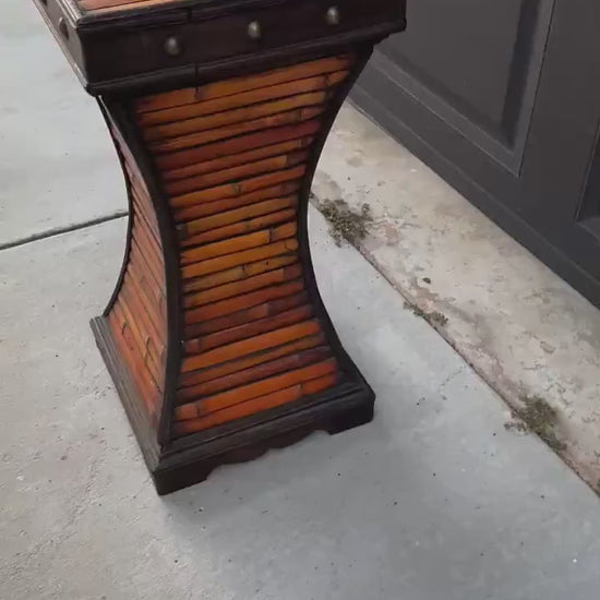 Vintage Handmade Burnished Bamboo Plant Stand